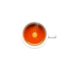 Espresso Perfection: A Stunning Overhead View of a Steaming Cup