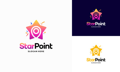 Star Spot Point logo designs concept vector, Elegant Star logo designs