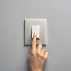 hand pressing light switch