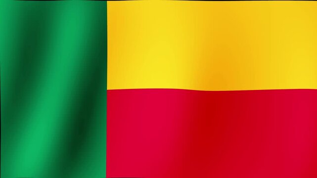 Beautiful and spectacular flag of BENIN waving harmoniously.