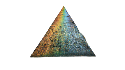 Abstract triangular shape with vibrant color gradients