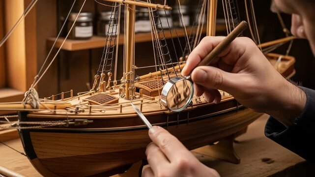 Expert Model Shipbuilder's Detailed Work