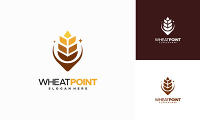 Wheat Agriculture logo designs concept vector, Wheat Point logo designs template