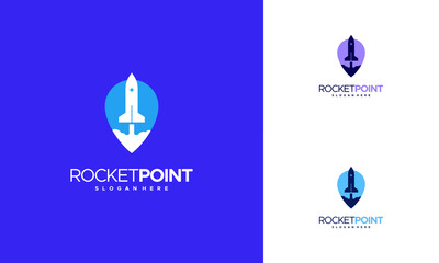 Rocket Point logo designs concept vector, Spaceship logo designs symbol icon