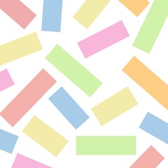 Seamless pattern of colorful pastel geometric rectangles with white background	