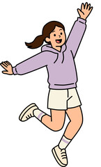 girl jumping in the air