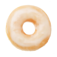 Single glazed doughnut with transparent background