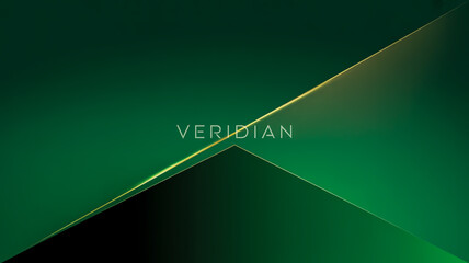 Emerald Green Geometric Background with Gold Diagonal Line and Text Placeholder abstract