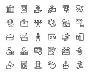Bank icon set