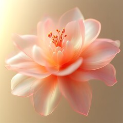 Fototapeta premium Delicate, translucent flower in soft peach tones.