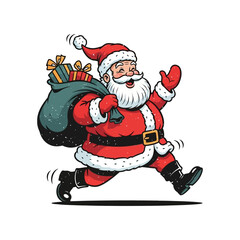 santa claus with a bag vector ilustration
