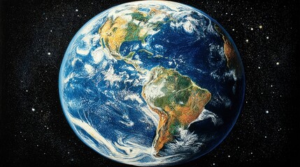Earth from Space: A Stunning Visual Representation of Our Planet Among the Stars