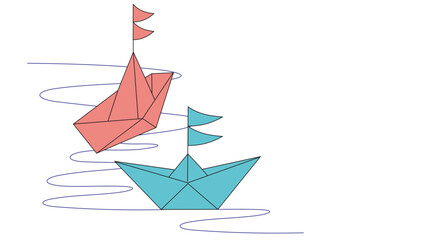 Silhouette image of a paper boat for the Barnes logo and others. Vector illustration.