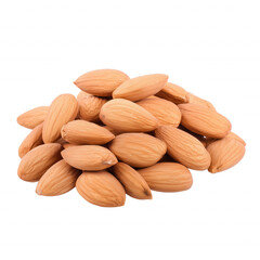Fototapeta premium Close-up of roasted almonds on transparent background