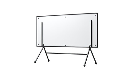 Blank white display, mounted on black stand