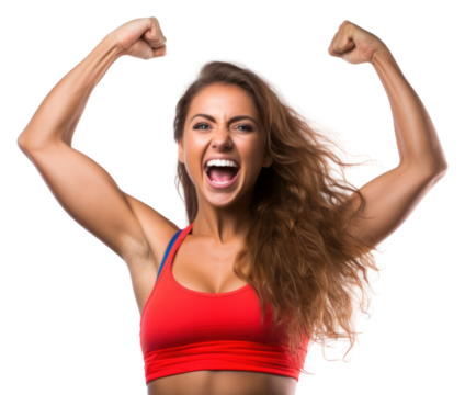 PNG Shouting athlete adult happy. - Powered by Adobe