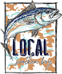  local Southern Boy fishing svg, Southern Boy Trout Fishing svg