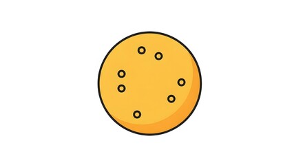 Obraz premium Simple Golden Cracker Illustration for Snack Food Concepts, Perfect for Culinary Designs and Digital Menus