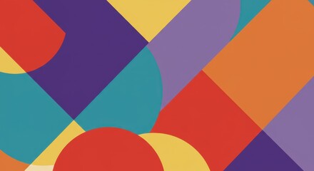 Abstract Geometric Colorful Design: A Vibrant Composition of Shapes and Hues