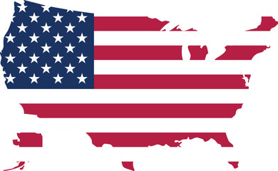 United States Map With Flag Fill