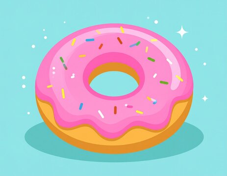 Food & Beverage Illustrations—Colorful sprinkles donut drawing