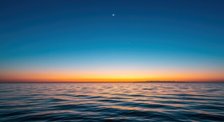 Serene Sunset Over the Ocean: A Peaceful Coastal Scene