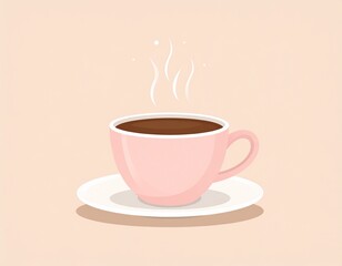 Obraz premium Food & Beverage Illustrations—Cute pastel coffee cup art