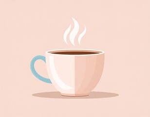 Obraz premium Food & Beverage Illustrations—Hot coffee flat design background