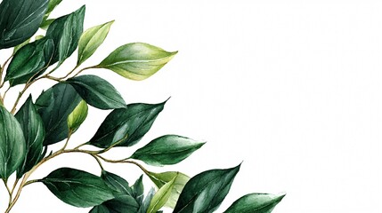 Naklejka premium Exotic Plants Leaf Set on White Background