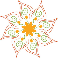 abstract background with orange flowers