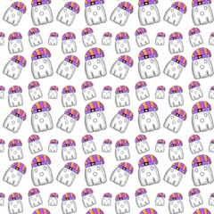 The ghosts have black outlines and a slightly translucent appearance, set against a clean white background.