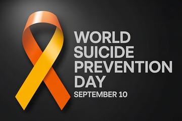 World suicide prevention day september 10 with orange ribbon