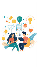 vector Collaborative Teamwork and Creative Ideas