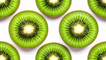 Fototapeta premium Bright vibrant kiwi slices showcase fresh healthy eating and natural goodness