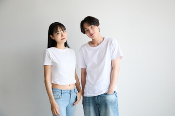 Fototapeta premium アジアの若い男女の美容に関するポートレート