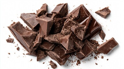 Fototapeta premium Detailed Macro Photography of Broken Dark Brown Chocolate