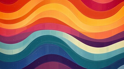 Obraz premium Colorful Wavy Abstract Background for Retro Art and Modern Designs