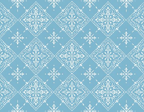 Light blue background with repeating white snowflake patterns - Powered by Adobe