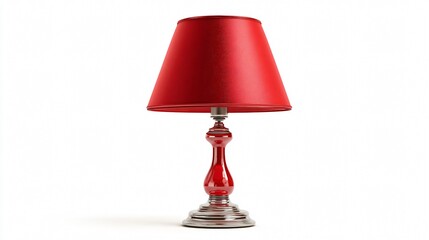 Modern Red Lamp Isolated on Clean White Background for Interior Design Concepts