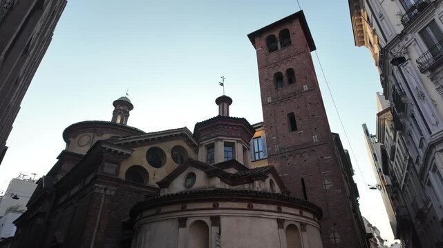 Medieval Church of Santa Maria presso San Satiro in Milan, Italy
