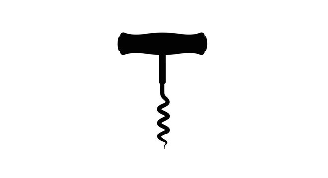 simple black corkscrew silhouette perfect for winerelated designs menus and branding projects
