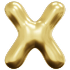 Fototapeta premium 3D Liquid Gold X Icon