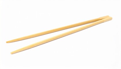 Natural bamboo chopsticks ready for Asian cuisine enjoyment, clean and simple presentation