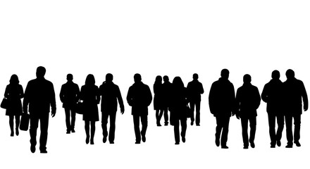 diverse crowd silhouettes walking perfect for urban lifestyle cityscape and business concepts website banners and social media posts