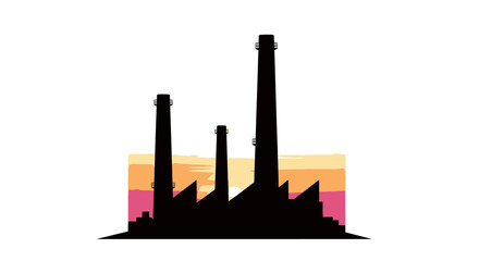 industrial sunset silhouette perfect for manufacturing energy and environmental projects websites and branding