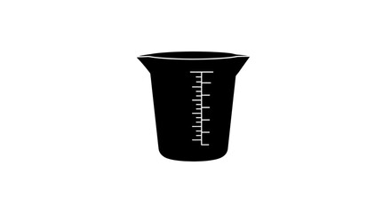 precise measurement black and white icon of a graduated beaker for science cooking or lab applications