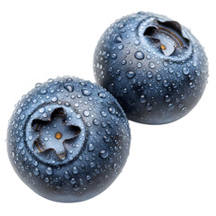 Juicy Blueberries: Macro Photo of Fresh Berries with Water Droplets