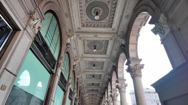 Covered streets in downtown of Milan, Italy
