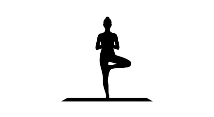 find inner peace silhouette of woman in tree pose yoga perfect for wellness websites meditation apps and mindfulness content