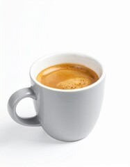 Savor rich espresso with creamy crema in a stylish modern mug, perfect for morning energy.